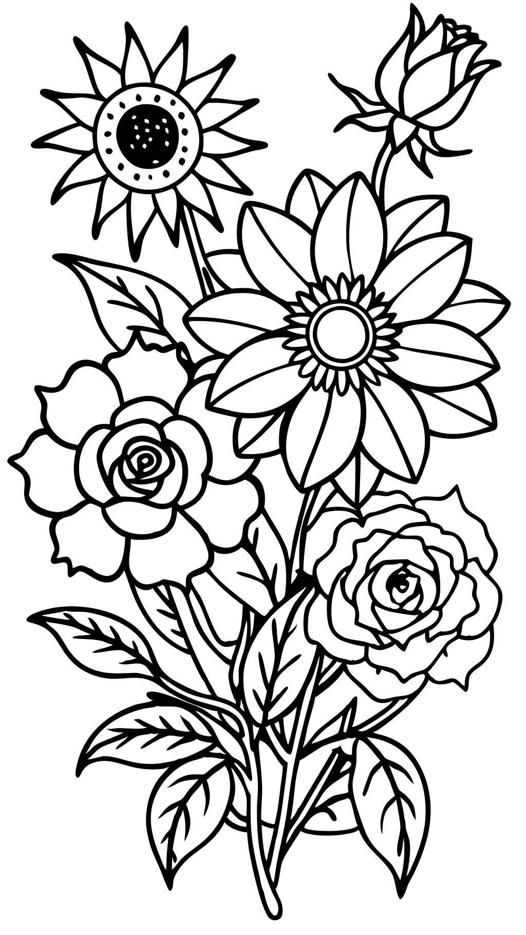 images de pages à colorier de fleurs